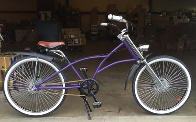 Purple Dual Disc Chopper Bicycle