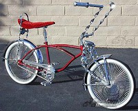 Cruiser Lowrider Bicycle Custom Red Grips Chopper Bike Cycling