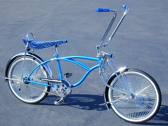 Cruiser Lowrider Bicycle Custom Blue Grips Chopper Bike Cycling