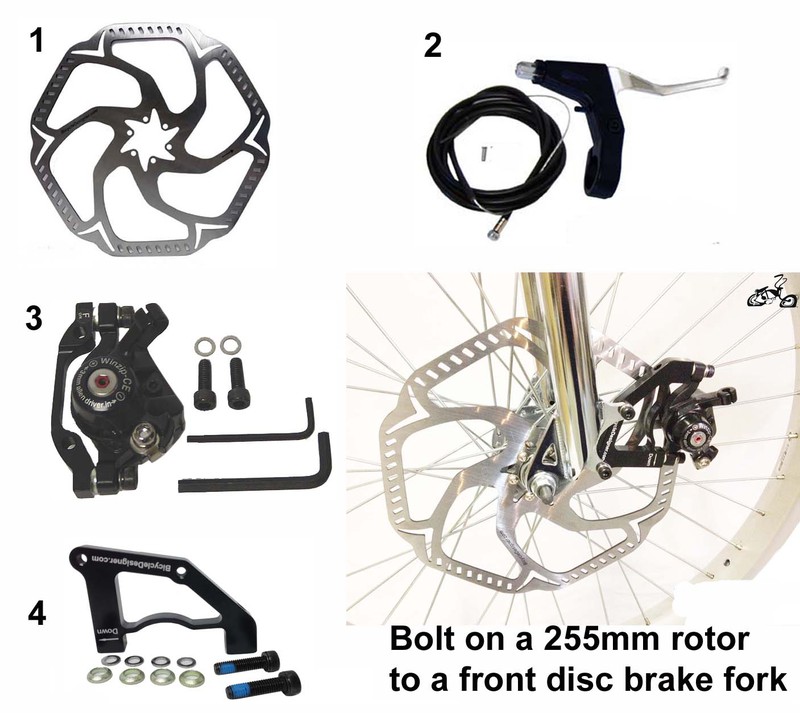 Beautylady Bicycle Disc Brake Kit Front & Rear Calipers 160mm Rotors MTB Disc Brake BB7 Brake Set