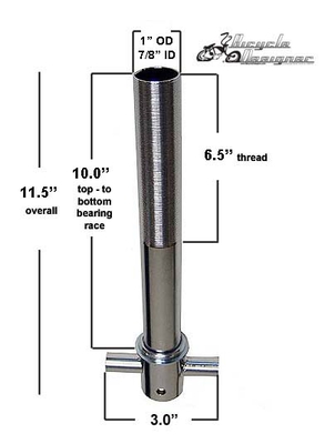 Steering Tube - Extra Long 10"