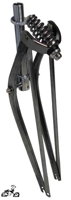 26" Straight Springer Fork Heavy Duty - RAW METAL