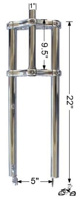 26"x4" Fat Tire Extra Wide Chopper Fork Chrome 1"