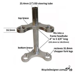 Chopper Fork Triple Tree Threadless 1" Standard
