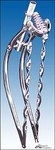 26" Bent Twist Springer Fork Heavy Duty - CHROME
