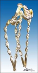 20" Flat Twist Bent Springer Fork - GOLD