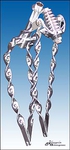 20" Flat Twist Bent Springer Fork - CHROME
