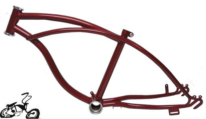 Red 20" Twisted Bicycle Frame Lowrider Cruiser Bikes 
