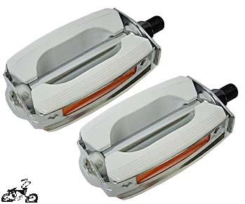 1/2" Krate Bicycle Pedals - WHITE/CHROME