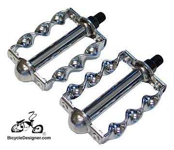 1/2" Lowrider Bicycle Pedals Flat Twist CHROME (pair)