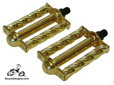 1/2" Lowrider Bicycle Pedals Tube Twist GOLD (pair)