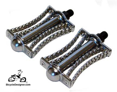 1/2" Lowrider Bicycle Pedals Double Twist Butterfly CHROME (pair)