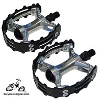 9/16" Cruiser Bicycle Pedals Alloy Grip BLACK (pair)