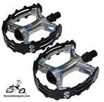 1/2" Cruiser Bicycle Pedals Alloy Grip BLACK (pair)