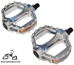 1/2" Chopper Bicycle Pedals Alloy Grip SILVER (pair)