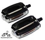 1/2" Krate Bicycle Pedals BLACK/CHROME (pair)