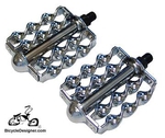 1/2" Lowrider Bicycle Pedals Flat Double Twist CHROME (pair)