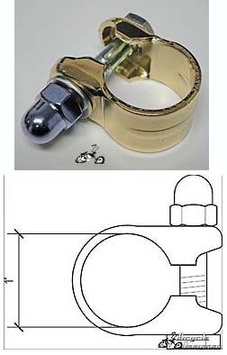 22.2mm Bicycle Seat Post Clamp CHROME/GOLD