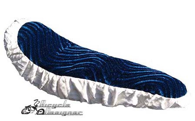 20" Bicycle Banana Seat Veloure 2-Tone BLUE/WHITE