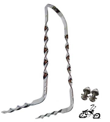 Lowrider Sissybar Bent Flat Twist - CHROME