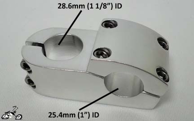 Chopper Bicycle Stem for 1" handlebar x 1 1/8" steering tube - CHROME