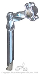 Lowrider Stem 22.2mm (7/8") x 1" (25.4mm) Twisted CHROME