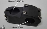 Chopper Bicycle Stem for 1" handlebar x 1 1/8" steering tube - BLACK