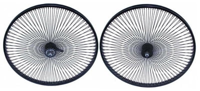 26" 144 Spoke Coaster Wheel Set BLACK