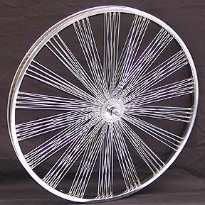 26" 140 Fan Spoke Front Wheel CHROME