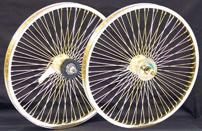 20" 68 Spoke Coaster Wheel Set GOLD