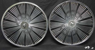 20" 140 Spoke Fan Coaster Wheel Set CHROME