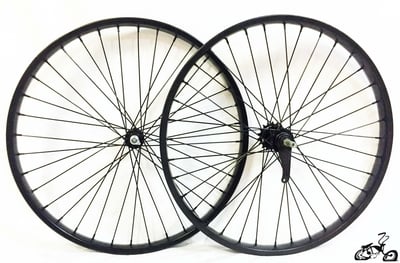 26" 36 Spoke Coaster Wheel Set - BLACK