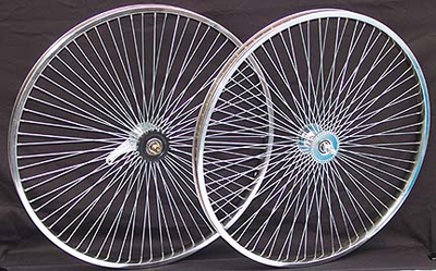 26" 68 Spoke Coaster Wheel Set CHROME