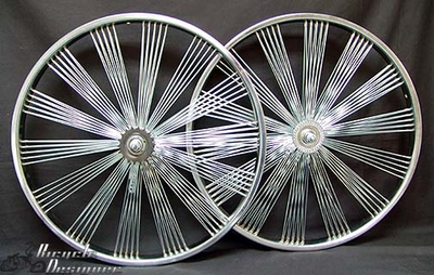 26" 140 Spoke Fan Coaster Wheel Set CHROME