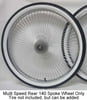 26" 140 Spoke Wheels For Multi Speed Sprocket