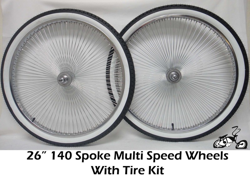 26" 140 Spoke Multi Speed Wheel Kit