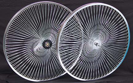 26" Beach Cruiser Bicycle front  Wheels with 140 spokes Chrome 