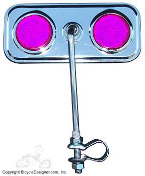 Lowrider Bicycle Mirror Rectangle PURPLE/CHROME