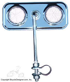 Lowrider Bicycle Mirror Rectangle CLEAR/CHROME