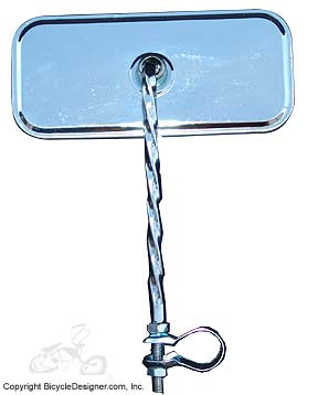 Lowrider Bicycle Mirror Rectangle TWIST CHROME (each)
