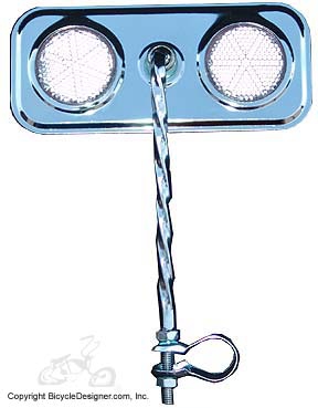 Lowrider Bicycle Mirror Rectangle TWIST CLEAR/CHROME (each)