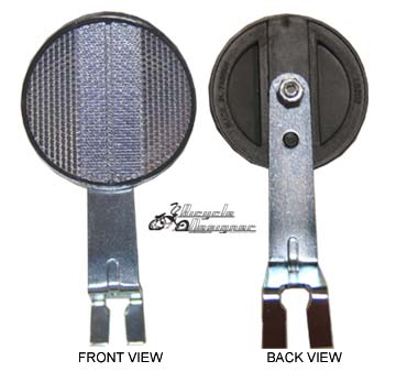 Front Bicycle Reflector with Bracket CLEAR (each)