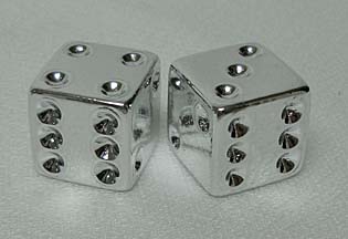 Dice Valve Cap CHROME (pair)
