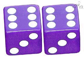 Bicycle Valve Cap Dice PURPLE (pair)