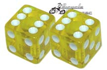 Dice Valve Cap YELLOW (pair)