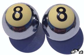 8-Ball Valve Cap CHROME (pair)