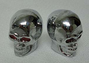Metal Skull Valve Cap CHROME (pair)