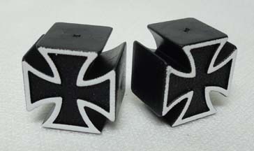 Chopper Cross Valve Cap BLACK (pair)