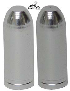 Bullet Valve Cap SILVER (pair)