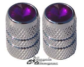 Diamond Valve Cap PURPLE (pair)